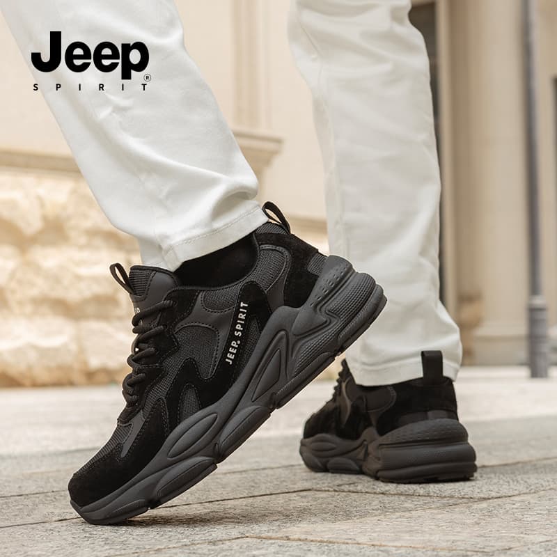 Кроссовки JEEP SPIRIT Darth Vader Износостойкие Дышащие Легкие Низкие Кеды Мужские Графитовый Черный - изображение 8