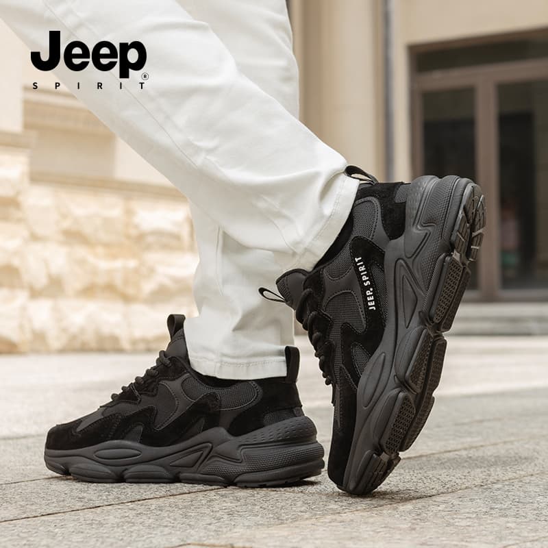 Кроссовки JEEP SPIRIT Darth Vader Износостойкие Дышащие Легкие Низкие Кеды Мужские Графитовый Черный - изображение 7