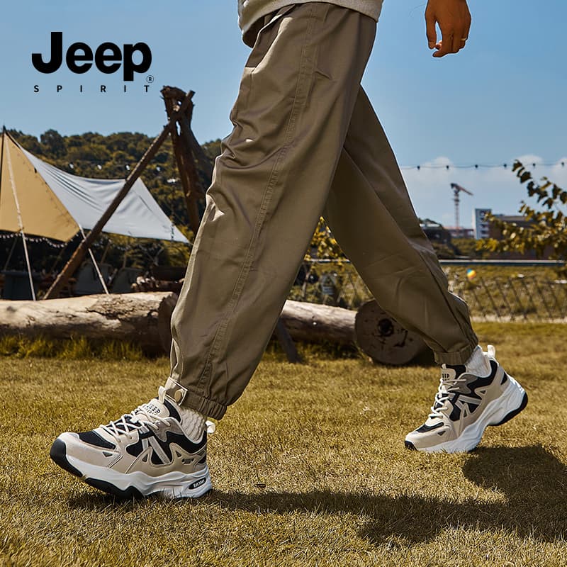 Кроссовки JEEP SPIRIT Амортизация Устойчивый к истиранию Дышащий Низкий Верх Кроссовки Мужские Shuffle Белые - изображение 12