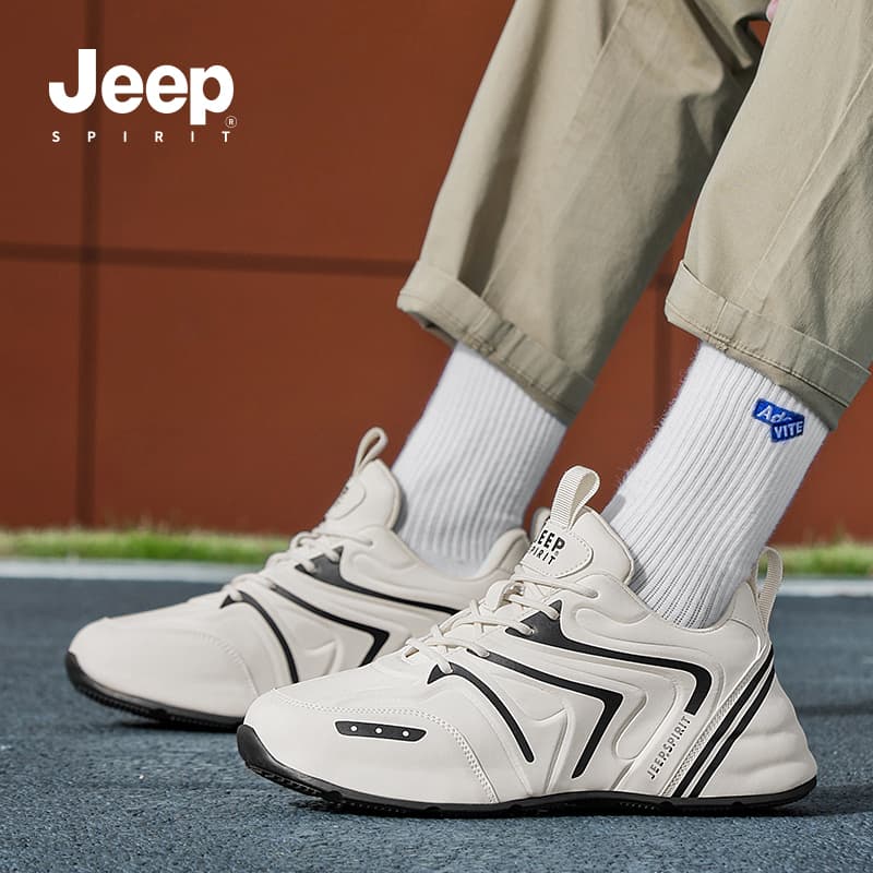 Кроссовки JEEP SPIRIT Износостойкий Легкий Низкий Верх Повседневная Обувь Мужская Shuffle Белый - изображение 7