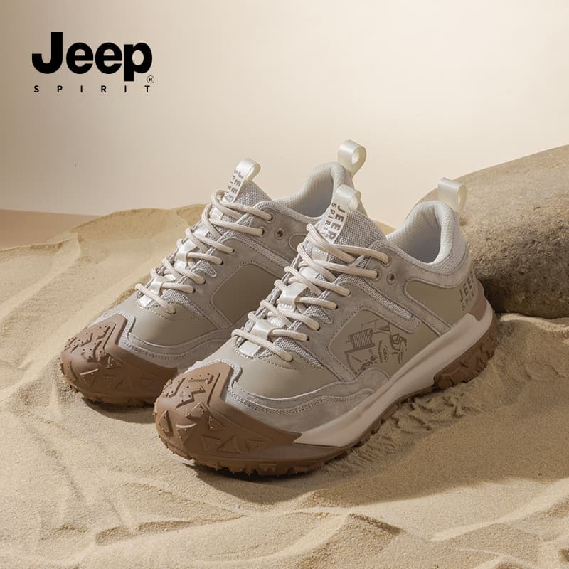 Кроссовки JEEP SPIRIT Износостойкий Водонепроницаемый Ударопрочный Легкий Низкий Верх Уличная Обувь Мужская Песочный - изображение 8