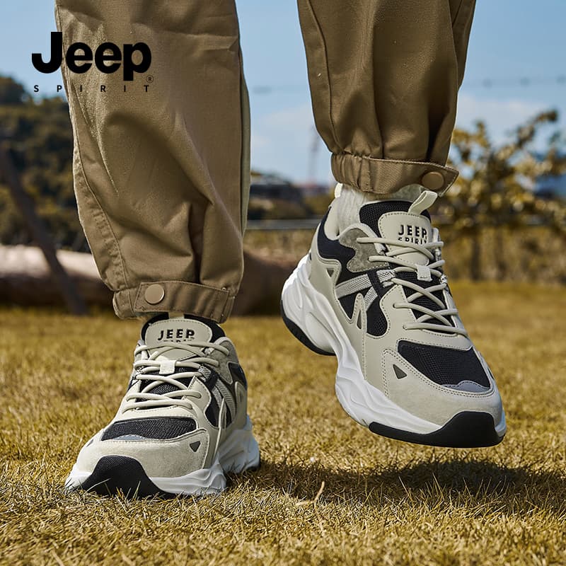 Кроссовки JEEP SPIRIT Амортизация Устойчивый к истиранию Дышащий Низкий Верх Кроссовки Мужские Shuffle Белые - изображение 10