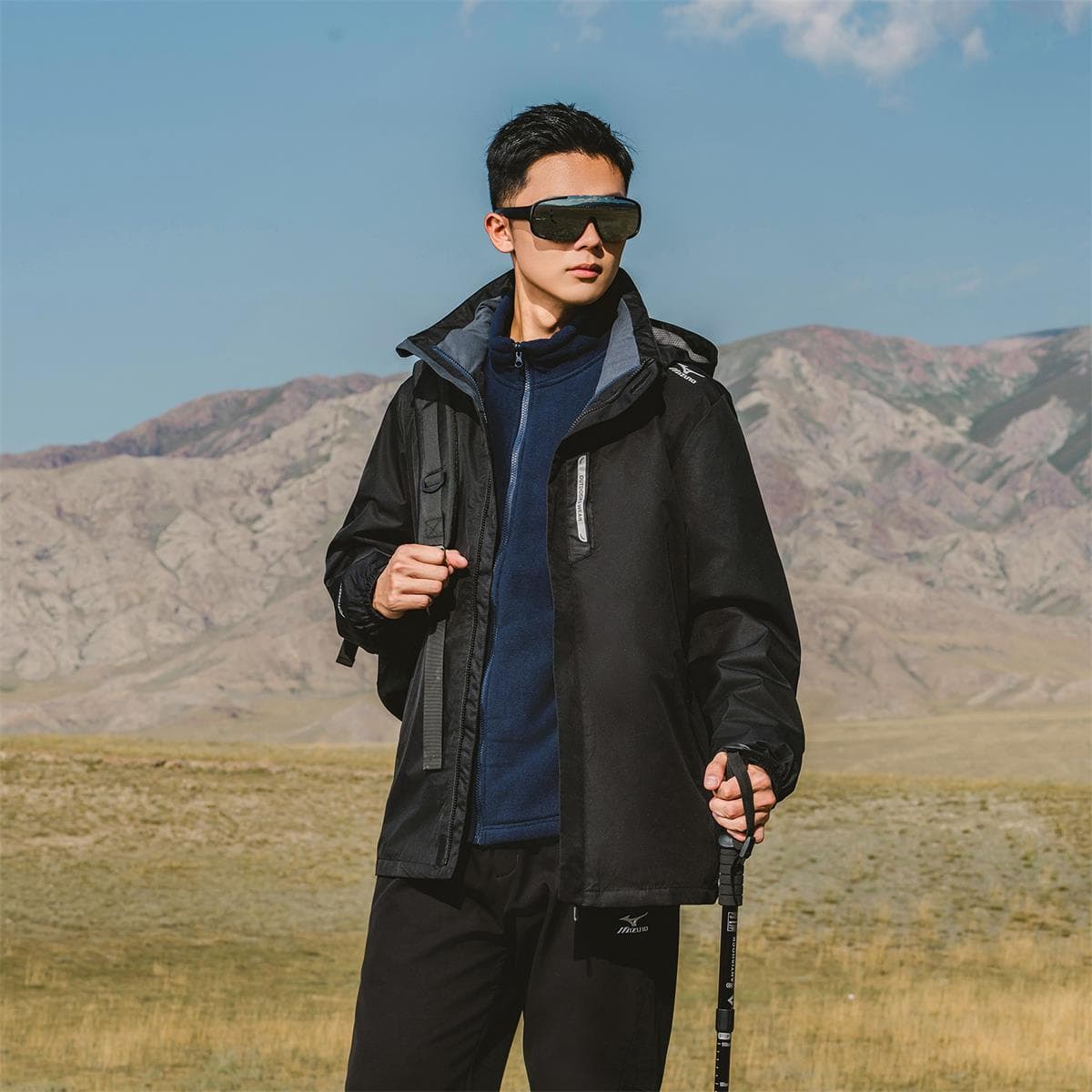Демисезонная куртка Mizuno Mitzon На открытом воздухе 3 в 1 Утолщенный и с флисовой подкладкой Длинный рукав с капюшоном - изображение 5