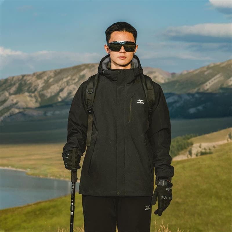 Демисезонная куртка Mizuno Водонепроницаемый Ветрозащитный Износостойкий Теплоизоляционный Ветровка Унисекс - изображение 11