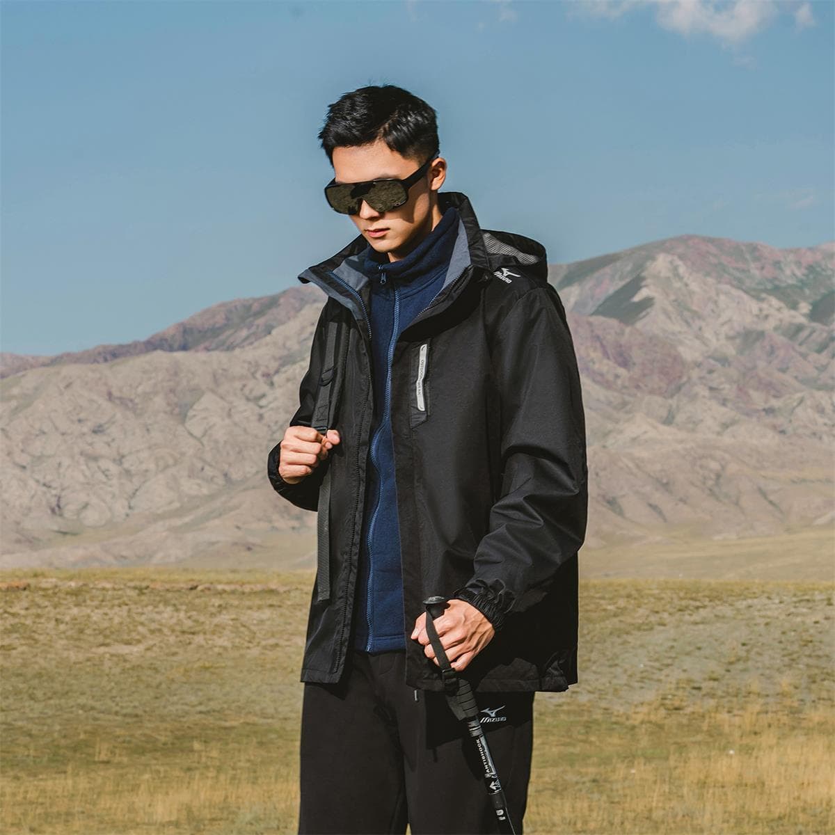 Демисезонная куртка Mizuno Mitzon На открытом воздухе 3 в 1 Утолщенный и с флисовой подкладкой Длинный рукав с капюшоном - изображение 4