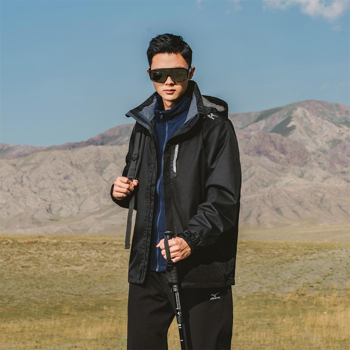 Демисезонная куртка Mizuno Mitzon На открытом воздухе 3 в 1 Утолщенный и с флисовой подкладкой Длинный рукав с капюшоном - изображение 7
