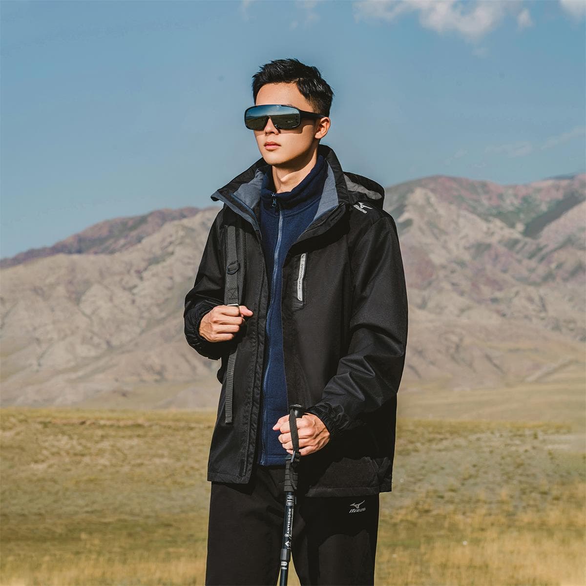 Демисезонная куртка Mizuno Mitzon На открытом воздухе 3 в 1 Утолщенный и с флисовой подкладкой Длинный рукав с капюшоном - изображение 6