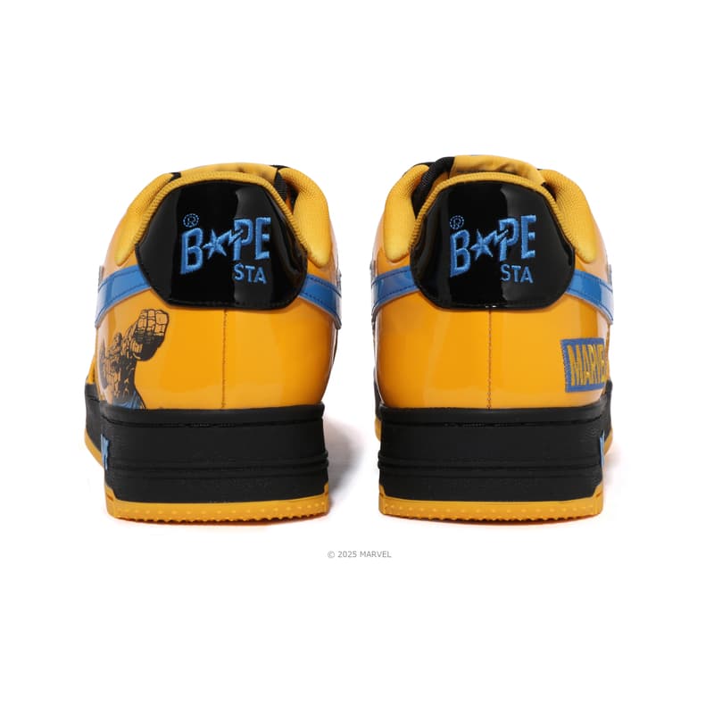 Кроссовки A BATHING APE Низкие кроссовки для скейтбординга Мужские Желтые - изображение 4