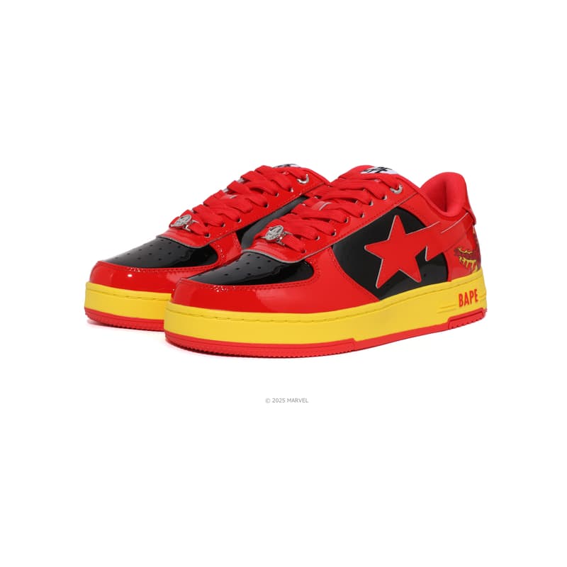 Кроссовки A BATHING APE Низкие кроссовки для скейтбординга Мужские Красные - изображение 5