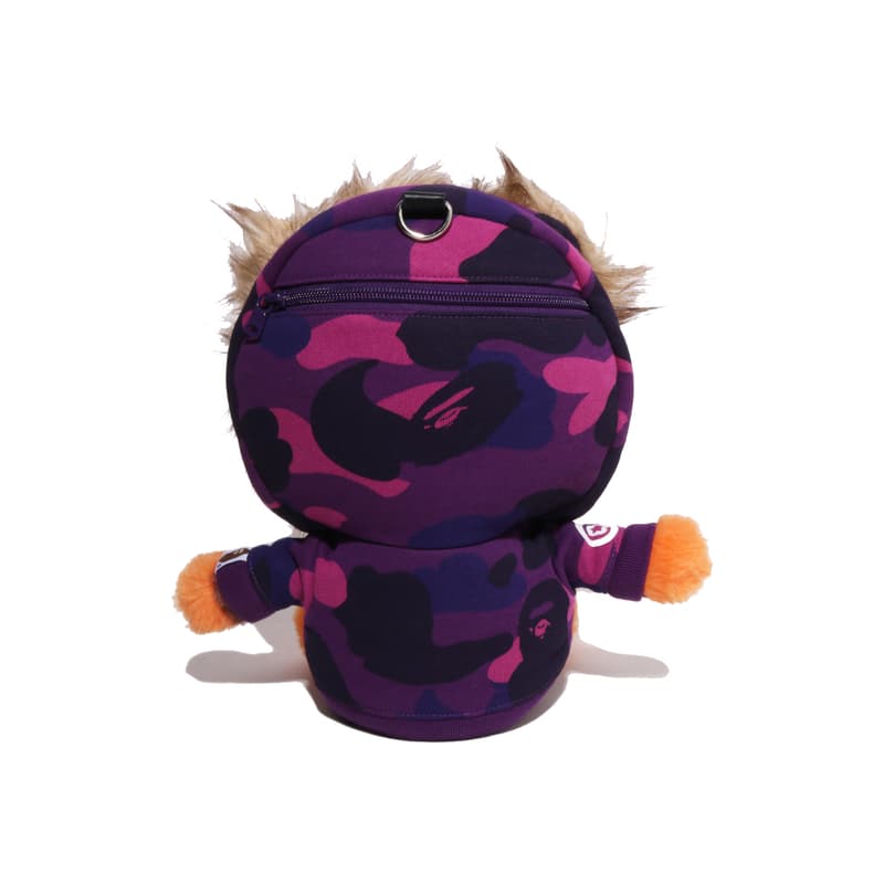 Рюкзак A BATHING APE Ткань Рюкзаки Обычный (стандартный) Унисекс Черный фиолетовый - изображение 2