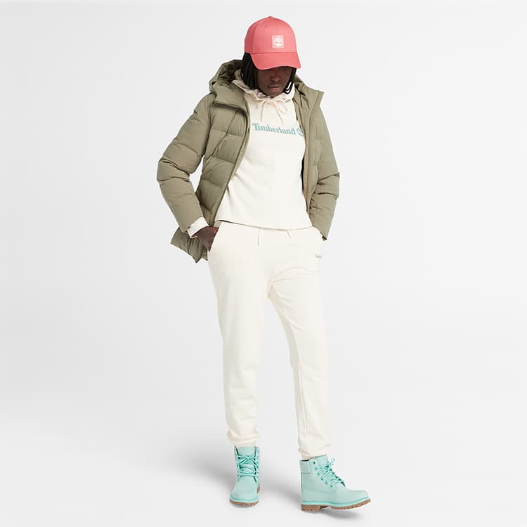 Кофта Timberland Дымчатый белый Женские Свитшоты - изображение 3