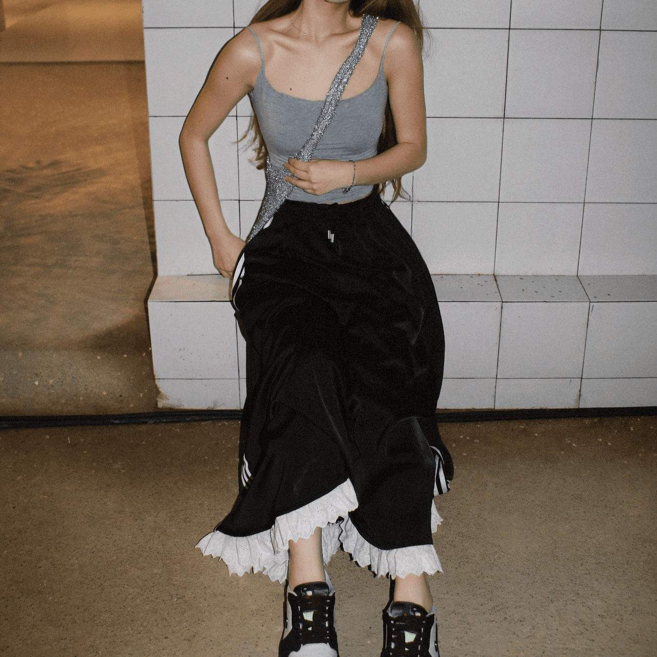 Юбка adidas Originals Skirt Black - изображение 5
