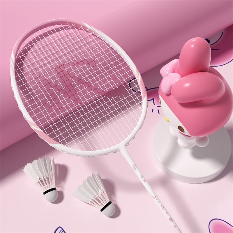 Sanrio x MESUCA My Melody Ракетки для бадминтона из углерода и алюминия Портативный сверхлегкий унисекс 2U/G5 светло-розовый - изображение 2