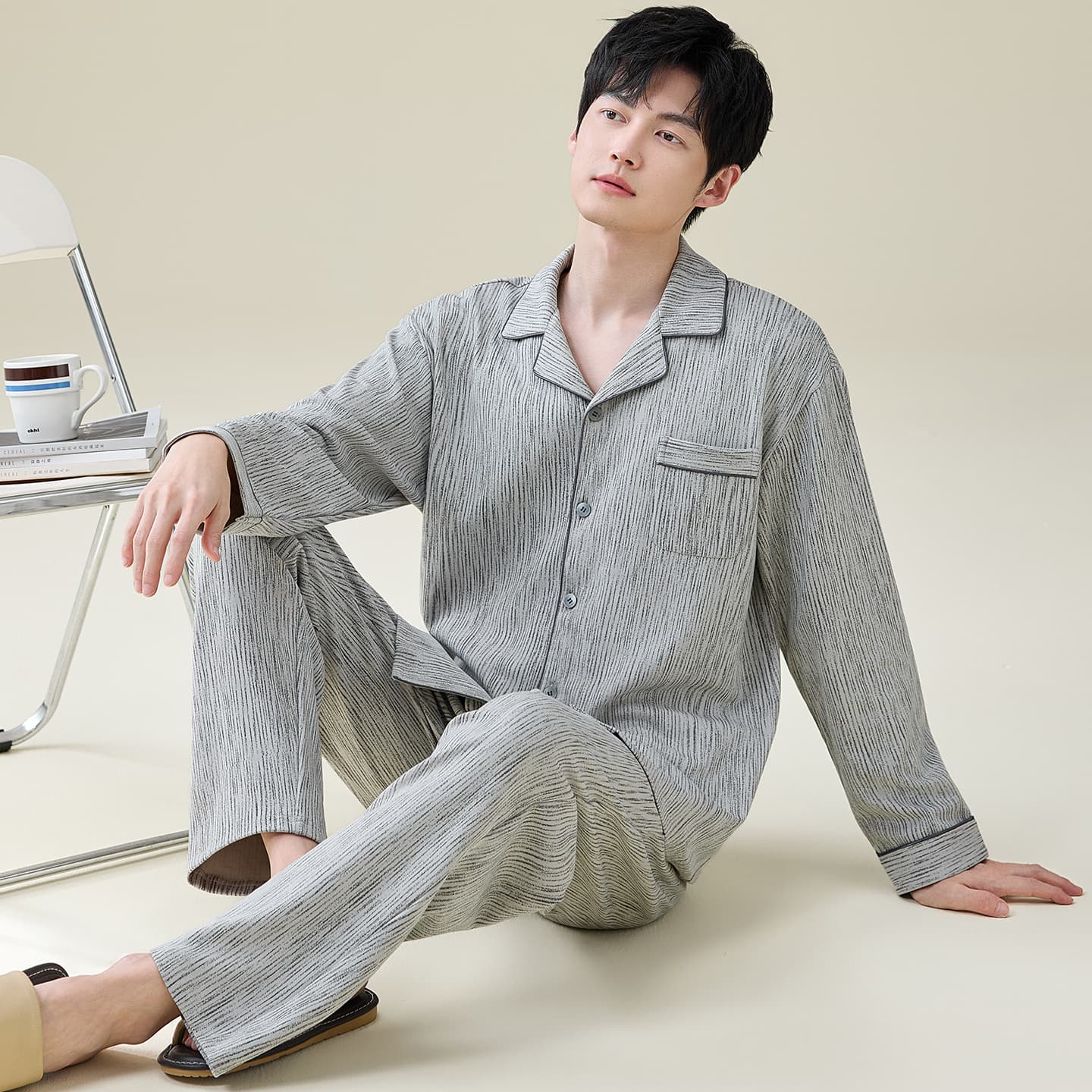 Пижама MIIOW Gray Set Мужской Пижамный Комплект - изображение 3