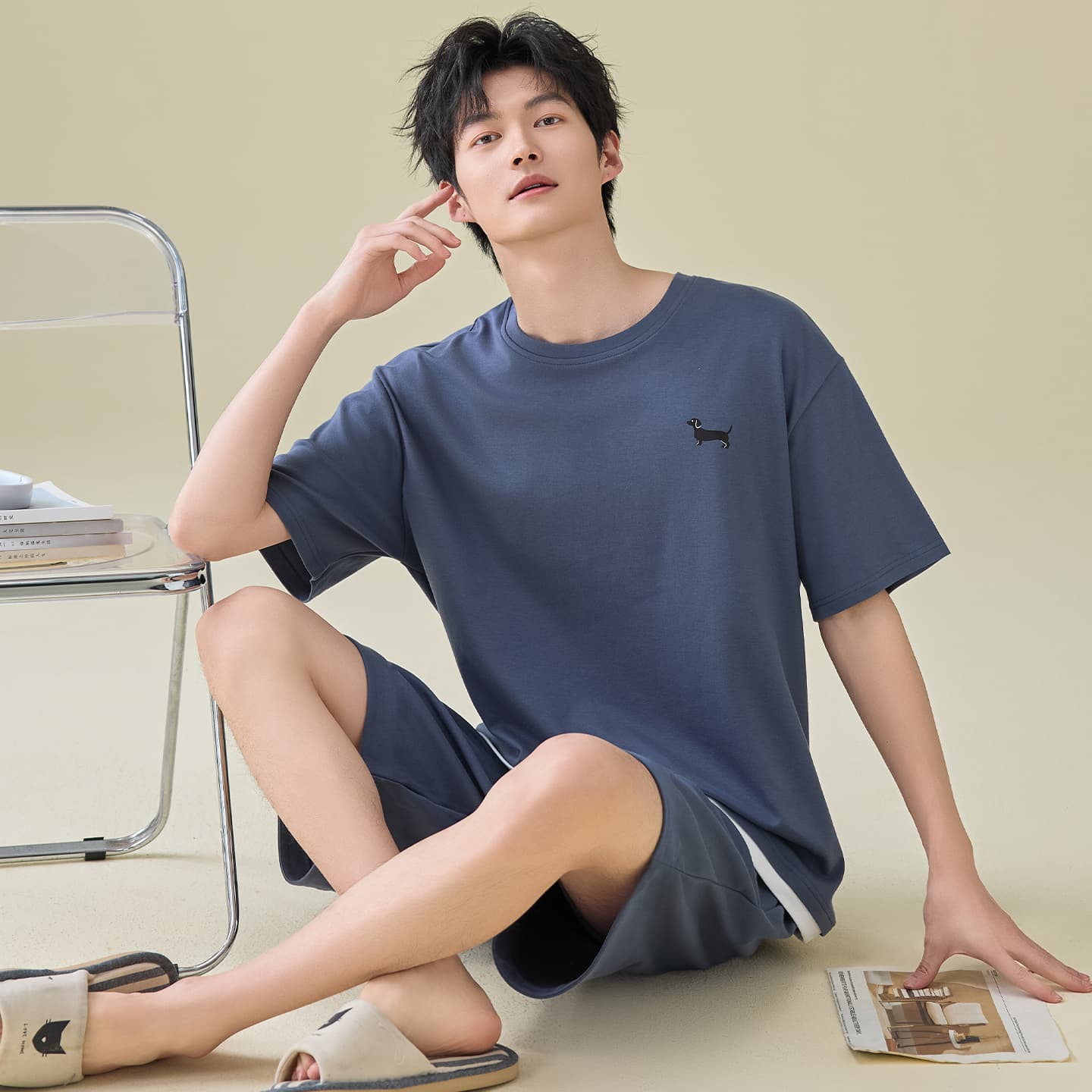 Пижама MIIOW Cool One Summer Series Пижамный комплект с волшебными цветами мужской - изображение 5