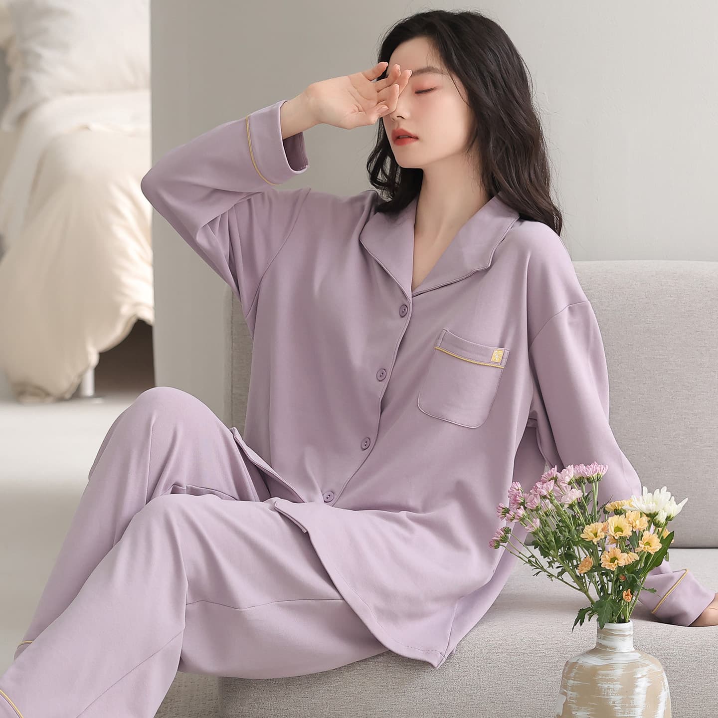 Пижама MIIOW Фиолетовый Женские Пижамные Комплекты - изображение 4