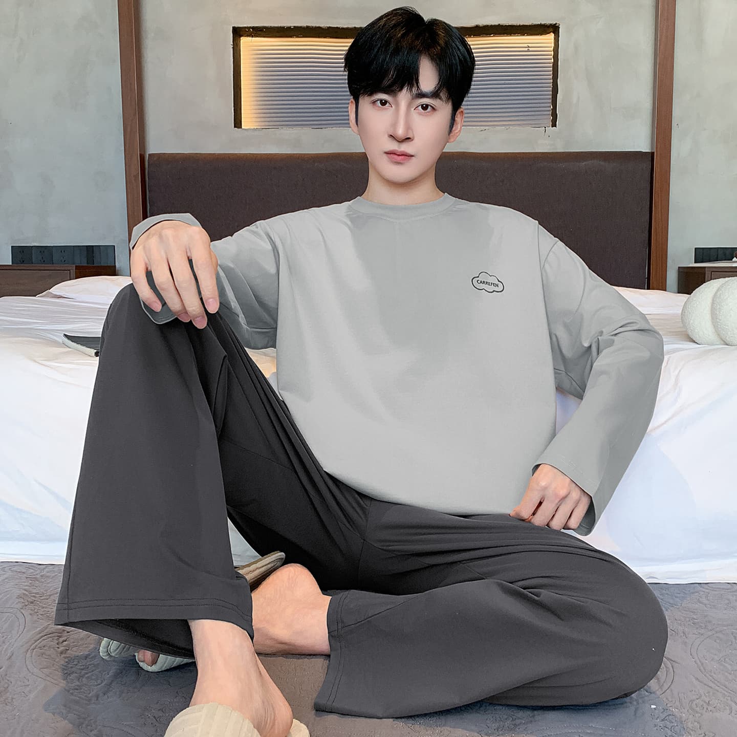 Пижама MIIOW Light Gray Magic Flower Set Men's Pajama Sets - изображение 5