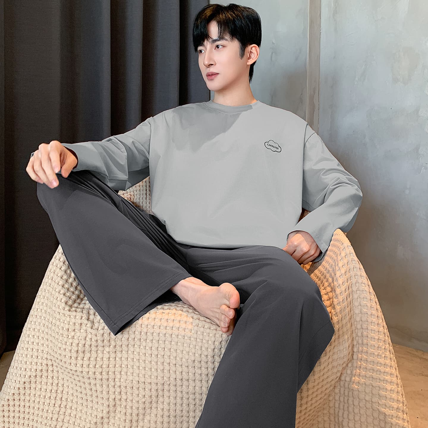Пижама MIIOW Light Gray Magic Flower Set Men's Pajama Sets - изображение 6