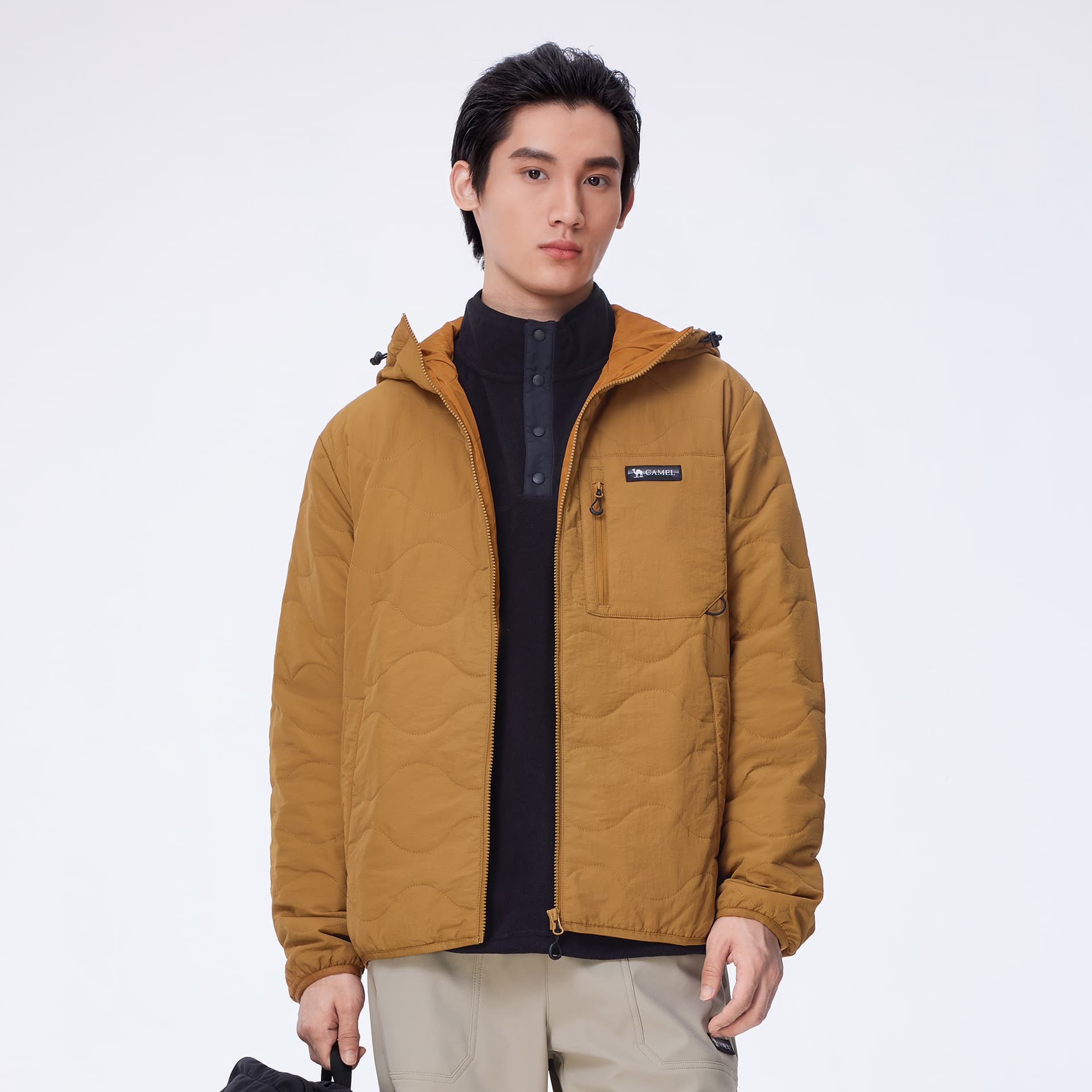 Зимняя куртка пуховик Верблюжий цвет Warm Fleece Collection Мужская хлопковая куртка - изображение 13