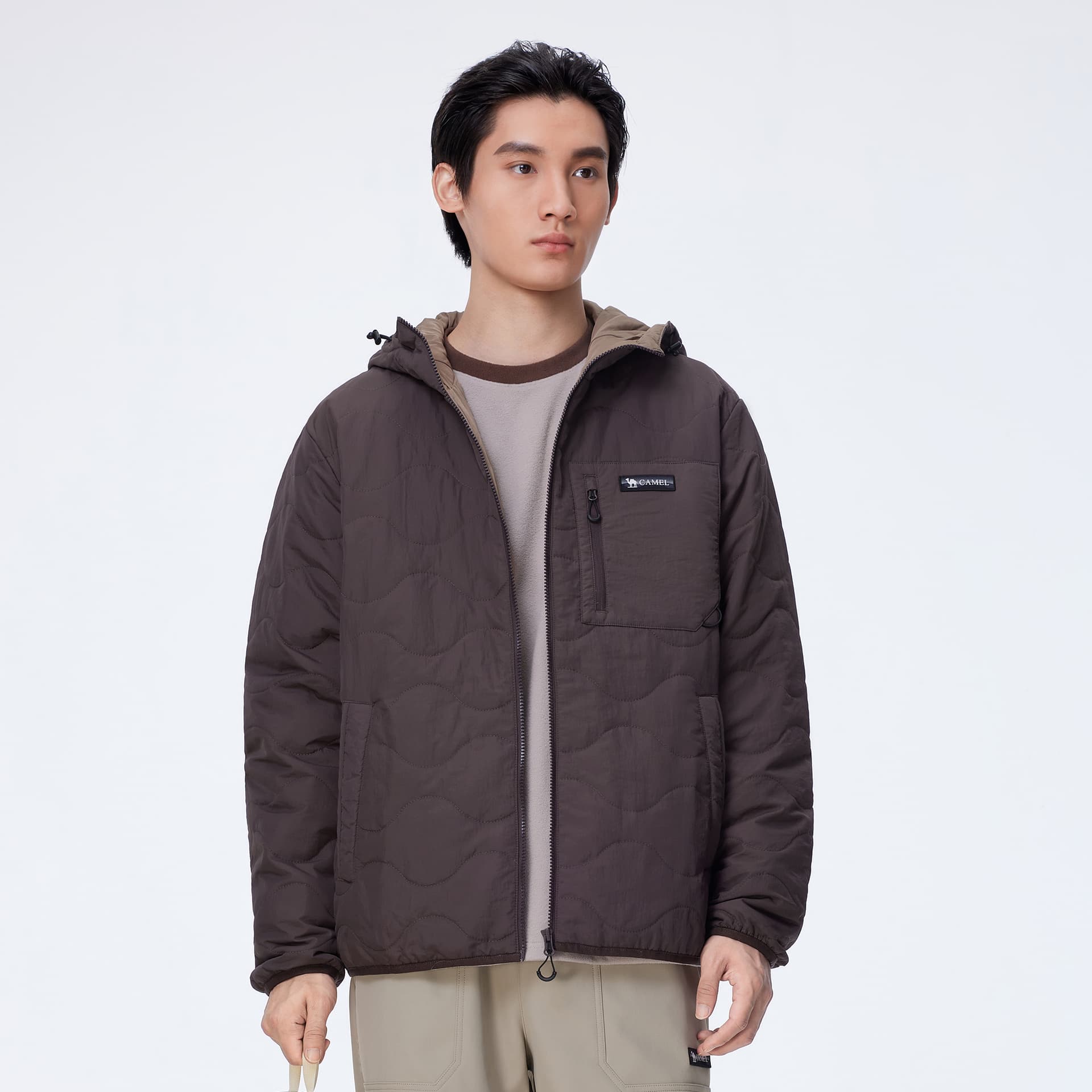 Зимняя куртка пуховик Верблюжий цвет Warm Fleece Collection Мужская хлопковая куртка - изображение 12