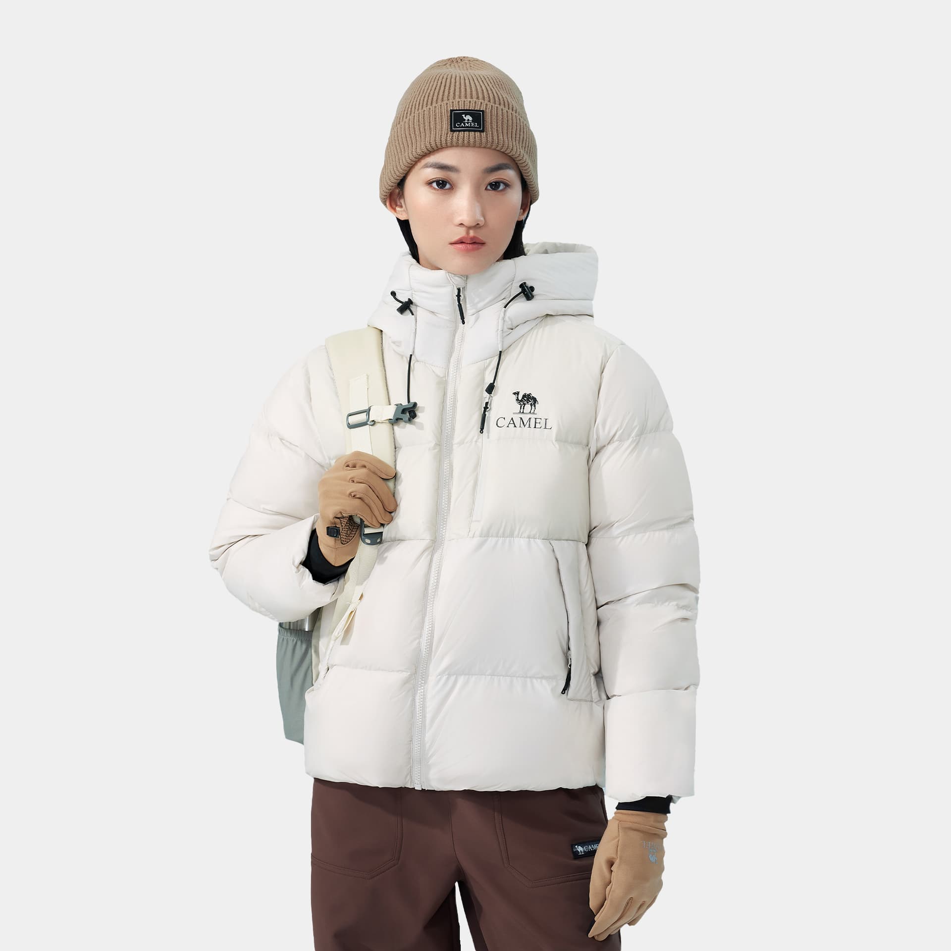 Зимняя куртка Camel Capsule Down Jacket Unisex Верблюжий цвет капсулы пуховик унисекс - изображение 3