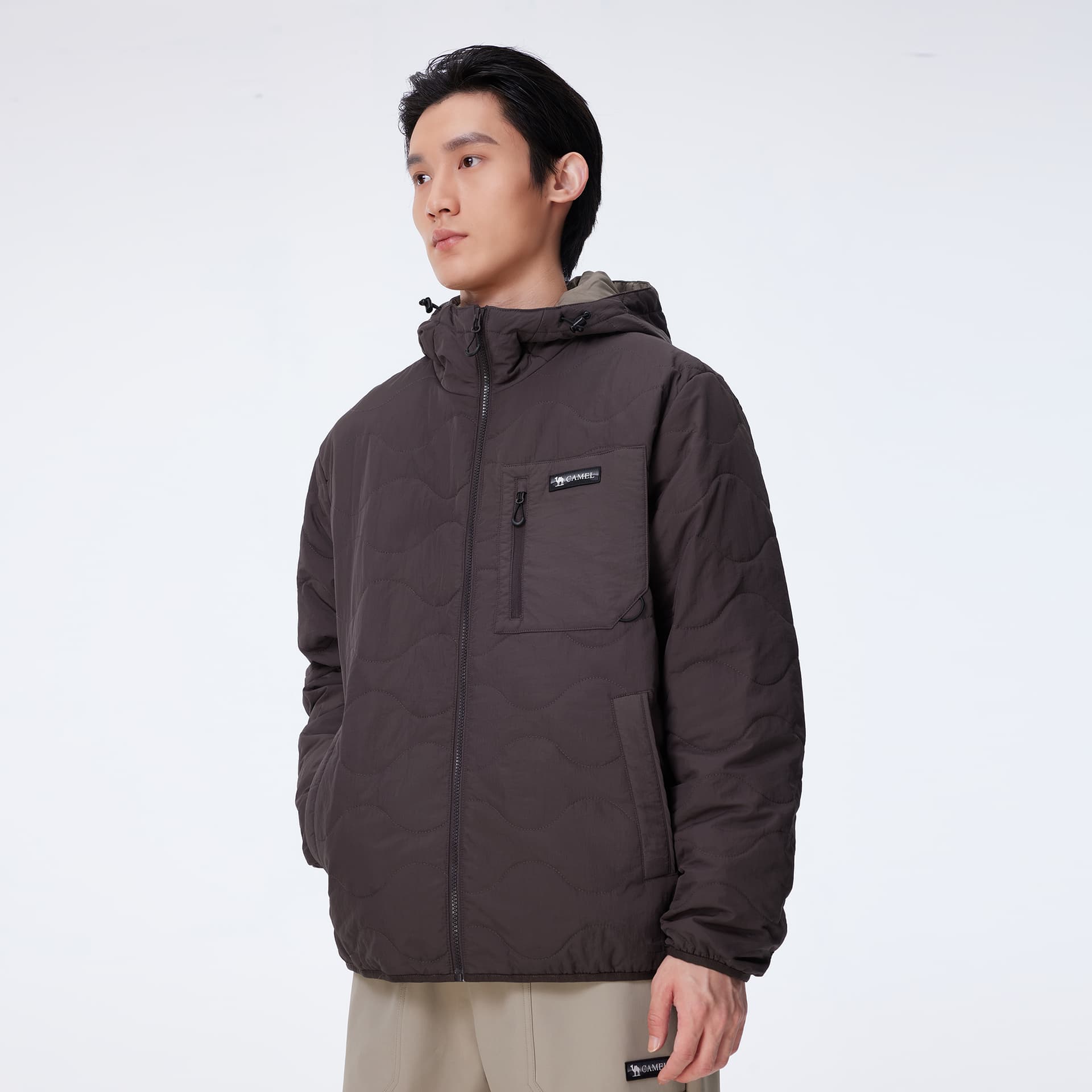 Зимняя куртка пуховик Верблюжий цвет Warm Fleece Collection Мужская хлопковая куртка - изображение 11