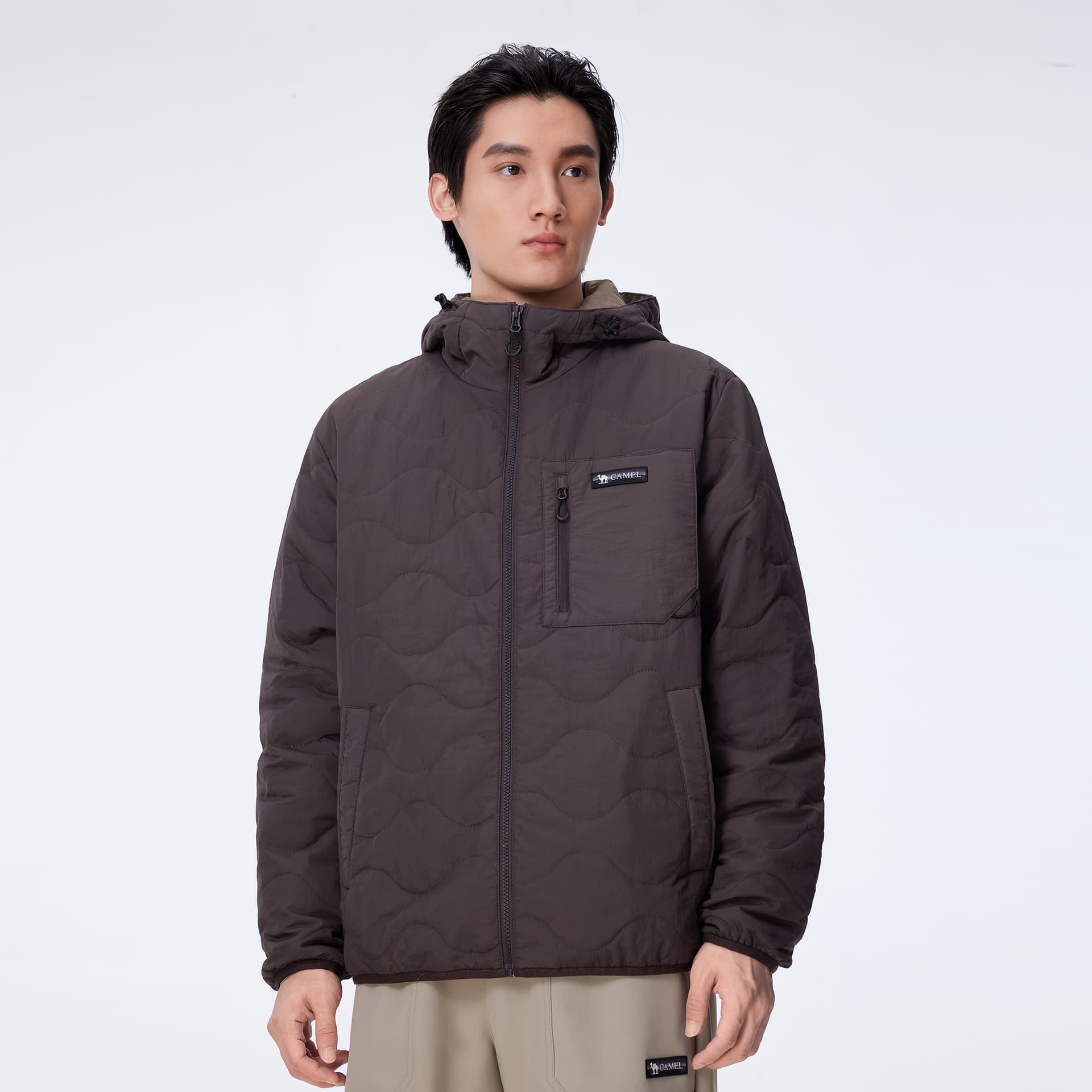 Зимняя куртка пуховик Верблюжий цвет Warm Fleece Collection Мужская хлопковая куртка - изображение 9