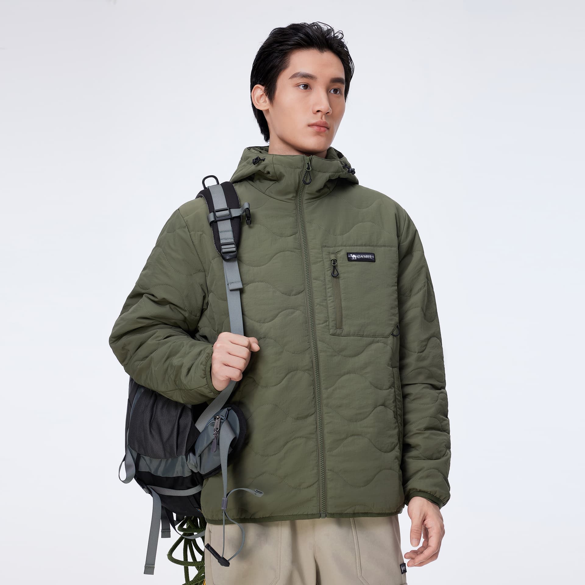 Зимняя куртка пуховик Верблюжий цвет Warm Fleece Collection Мужская хлопковая куртка - изображение 19