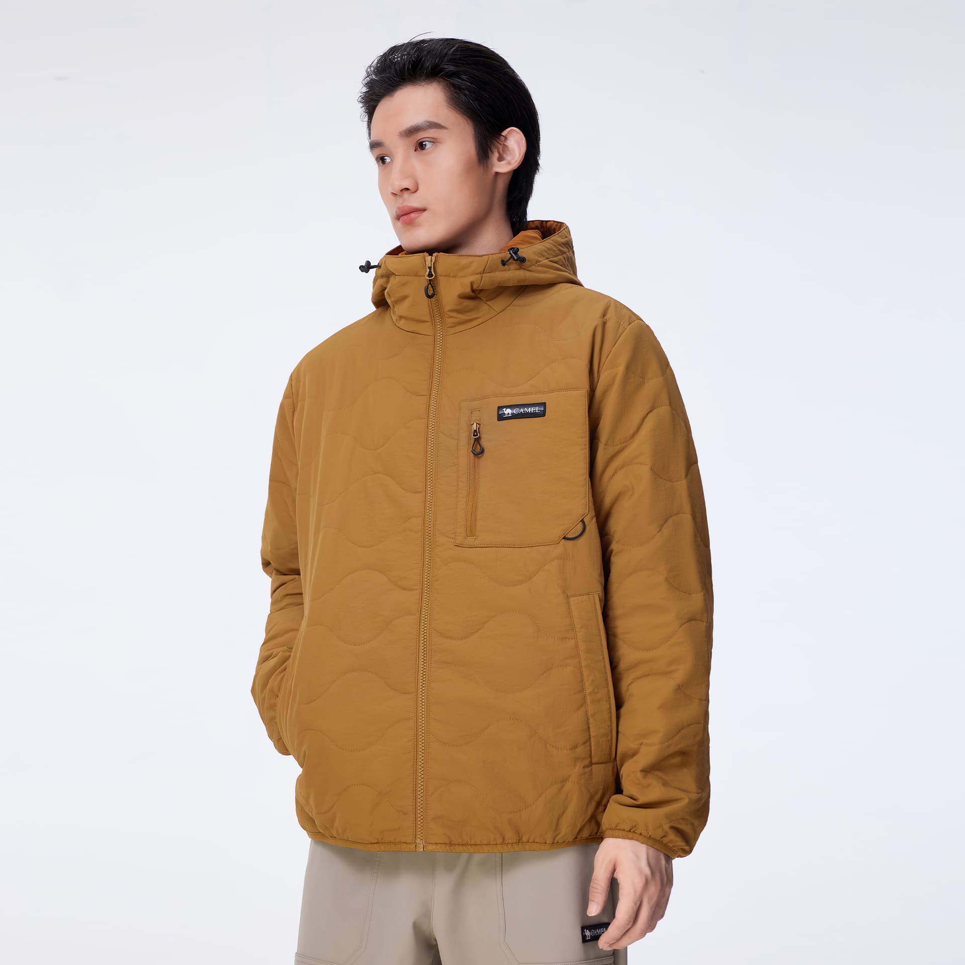 Зимняя куртка пуховик Верблюжий цвет Warm Fleece Collection Мужская хлопковая куртка - изображение 15