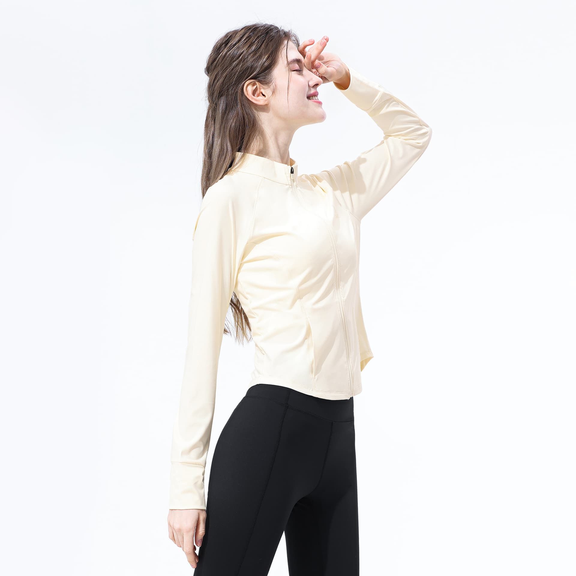 CAMEL Jelly Series Удобная повседневная минималистичная однотонная куртка с воротником-стойкой на молнии приталенного кроя с защитой от UV для женщин - изображение 6