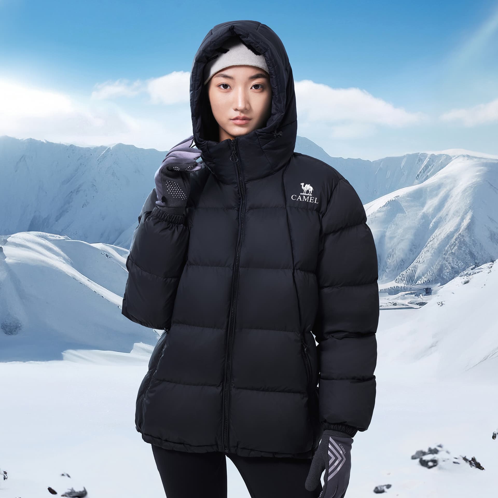 Зимняя куртка CAMEL Far Infrared Heating Unisex Thickened Hooded Down Puffer Jacket with Aerogel Thermal Locking - изображение 5