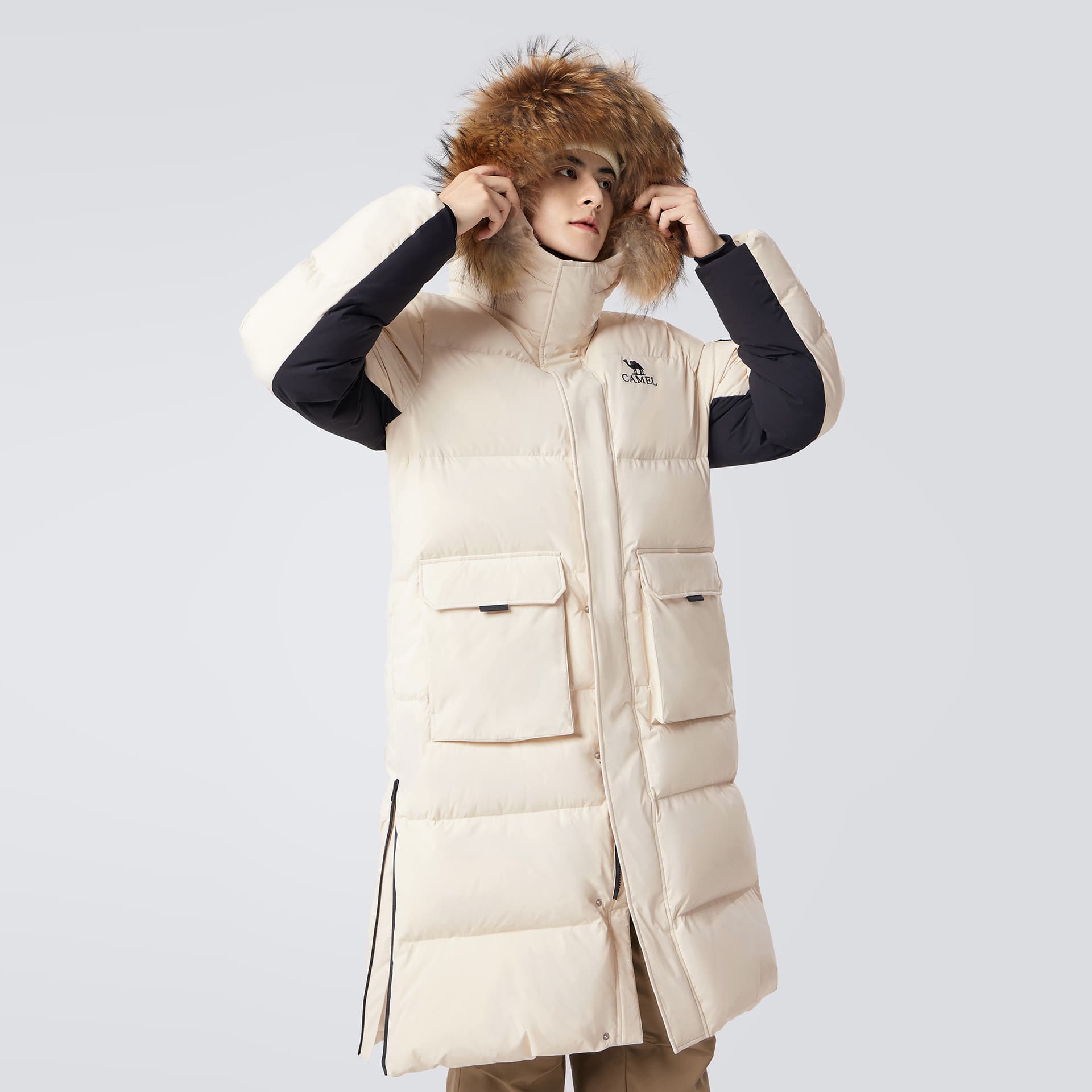 Зимняя куртка Верблюжий цвет Extreme Cold Down Jacket Унисекс - изображение 4