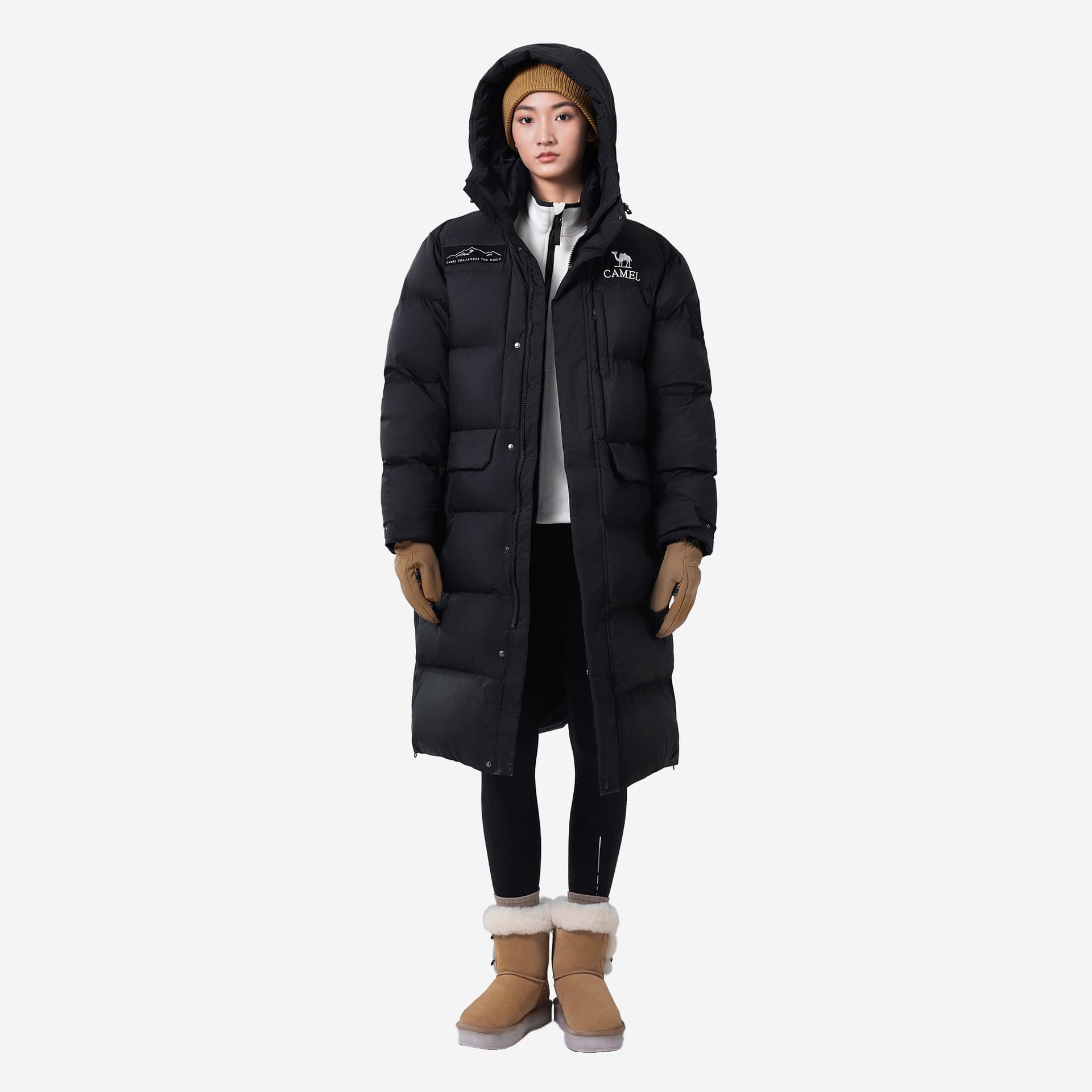 Зимняя куртка Верблюжий цвет Extreme Cold Down Jacket Унисекс - изображение 5