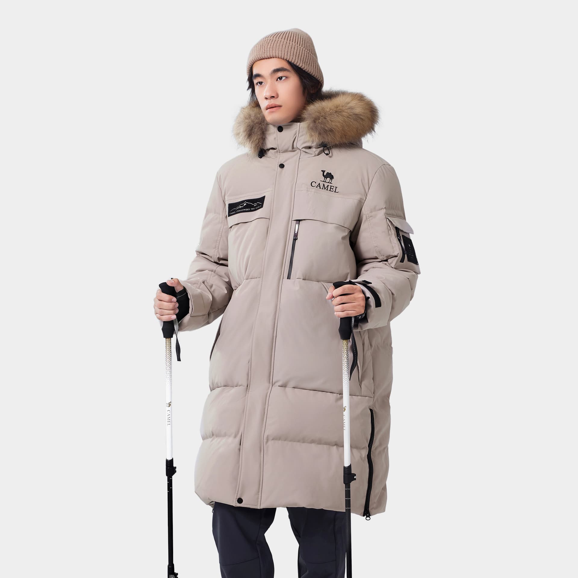 Зимняя куртка Верблюжий цвет Extreme Cold Down Jacket Унисекс - изображение 4