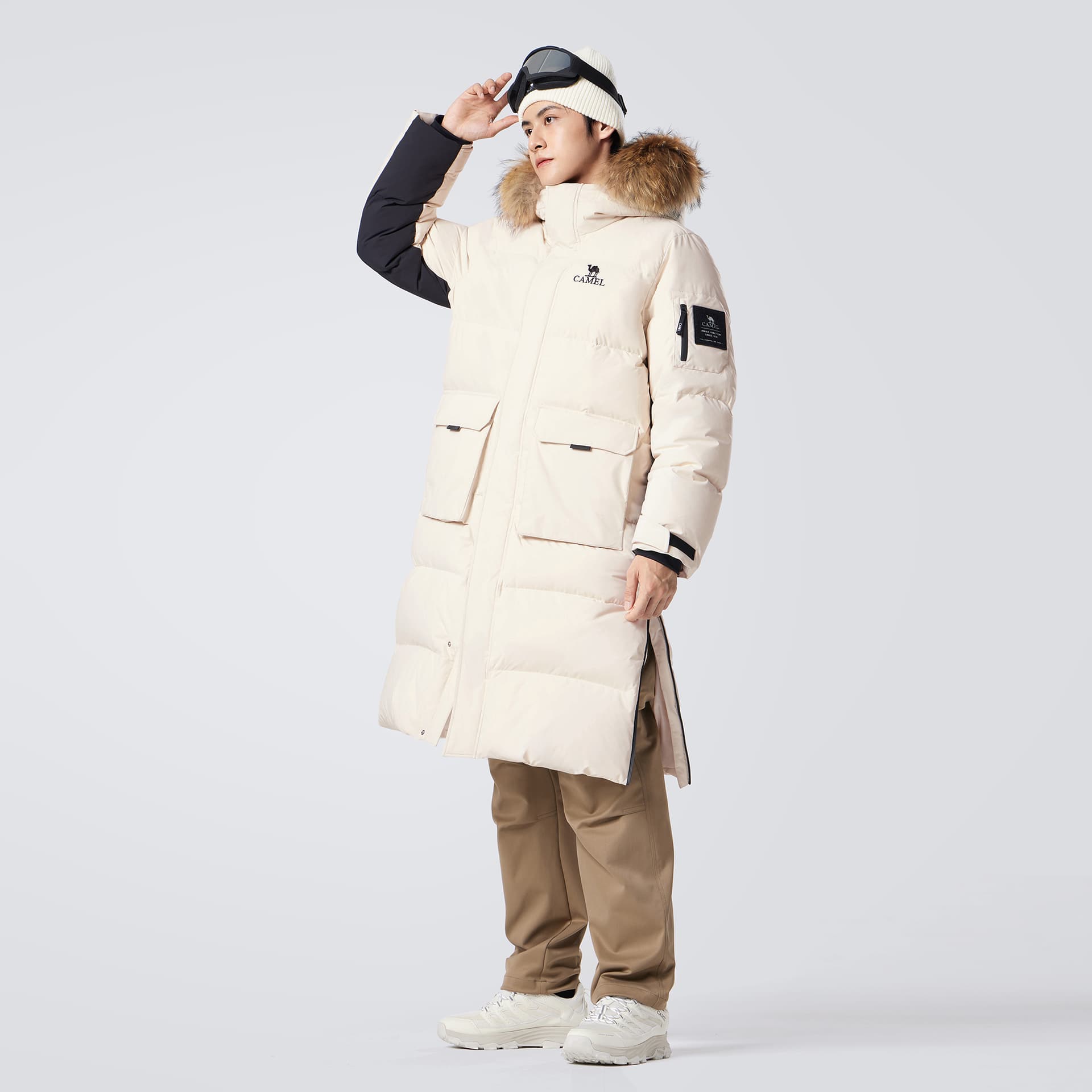 Зимняя куртка Верблюжий цвет Extreme Cold Down Jacket Унисекс - изображение 3