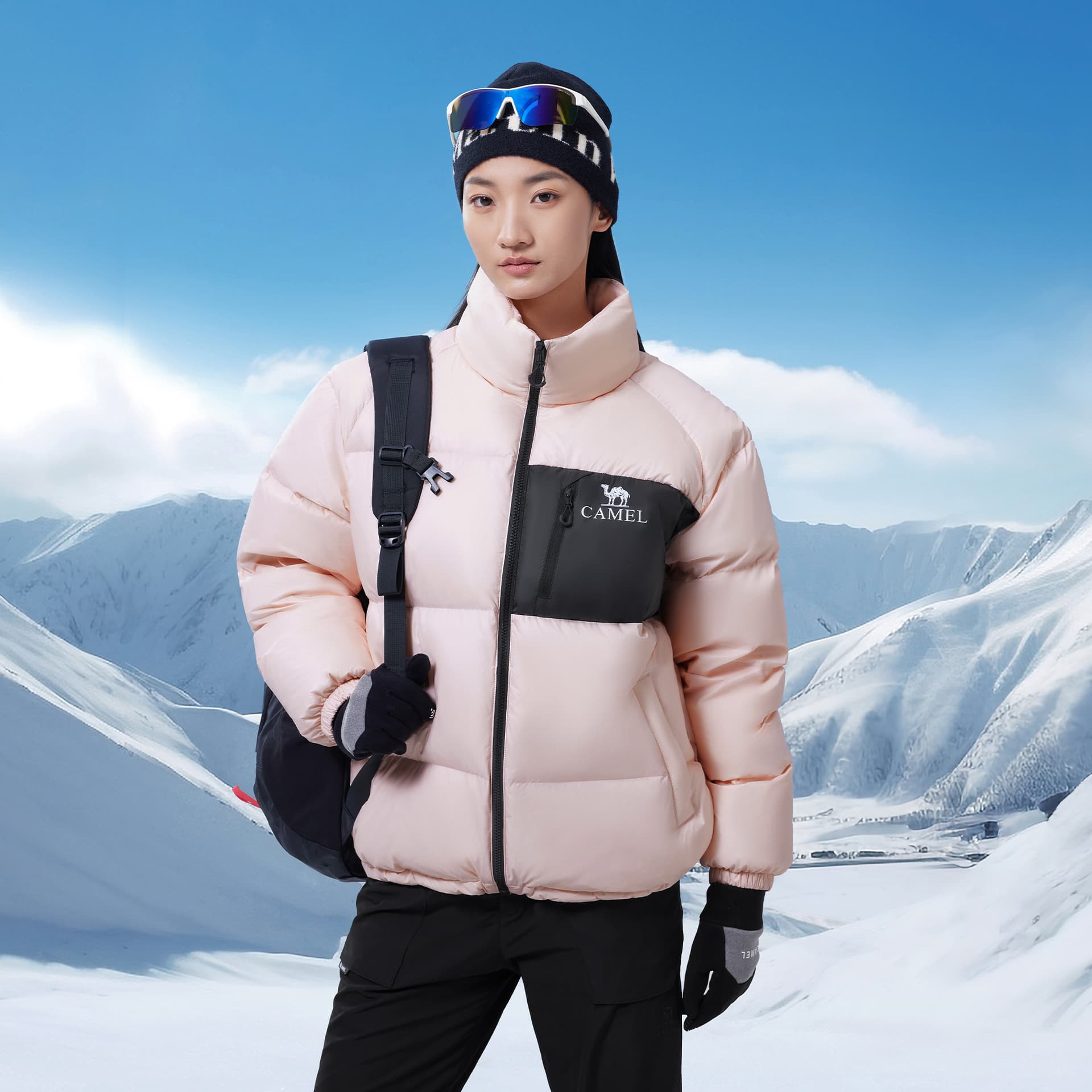 Зимняя куртка CAMEL x Outdoor Graphene Red Far Infrared Thermal Windproof Waterproof 3A Antibacterial Thickened Puffer Down Jacket Unisex - изображение 3