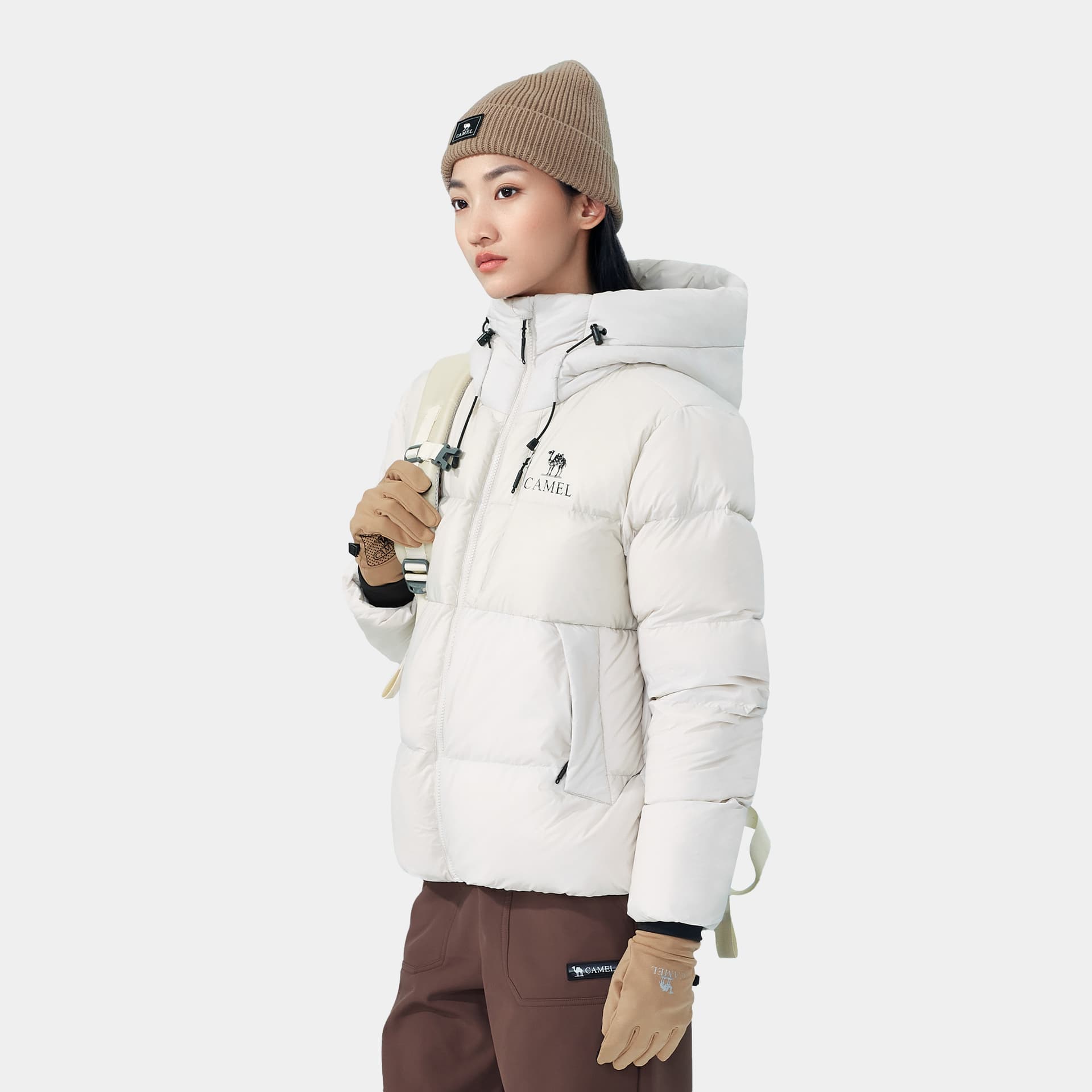 Зимняя куртка Camel Capsule Down Jacket Unisex Верблюжий цвет капсулы пуховик унисекс - изображение 5