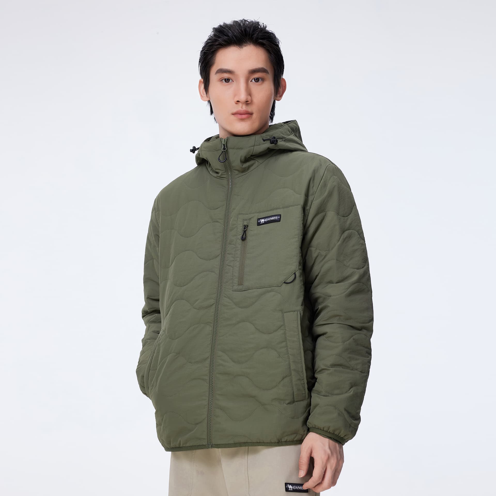Зимняя куртка пуховик Верблюжий цвет Warm Fleece Collection Мужская хлопковая куртка - изображение 17