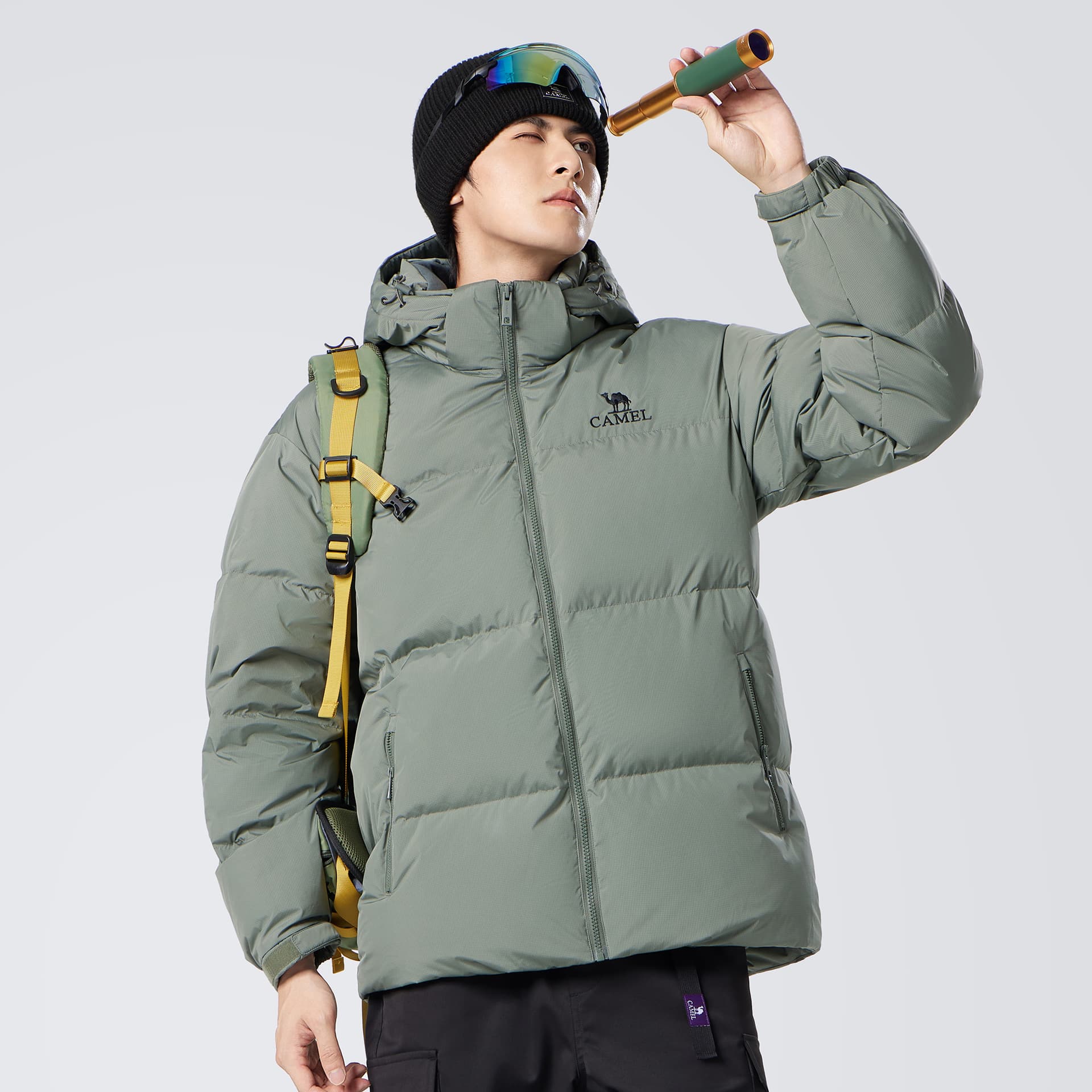 Зимняя куртка CAMEL Outdoor Однотонный Windproof Съемный С капюшоном Термический Тепловой Водонепроницаемый Флис Пальто С наполнителем Пуховик Мужской - изображение 3