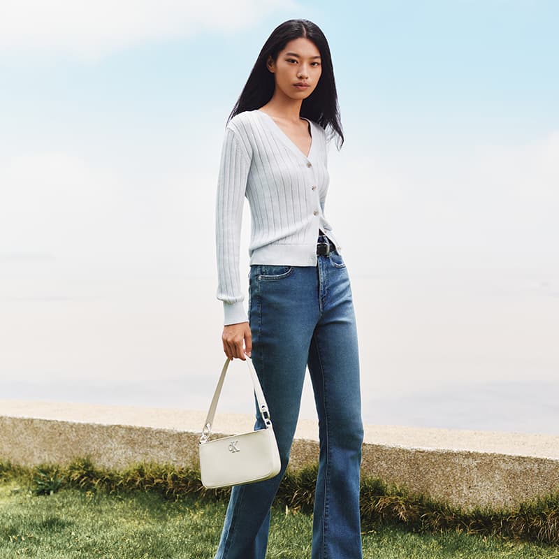 Мини-сумка calvin klein Синтетический материал Сумки через плечо Женские Молочный белый - изображение 4