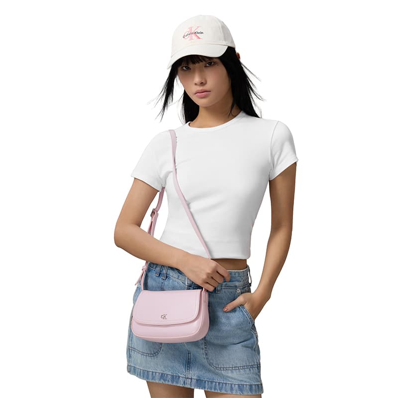 Сумка через плечо CALVIN KLEIN Синтетический материал Сумка через плечо Средняя Женская Светло-вишнево-розовая - изображение 7