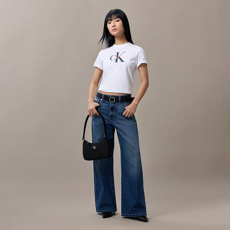 Мини-сумка calvin klein Ткань Сумки через плечо Средний Женские Космический черный - изображение 8