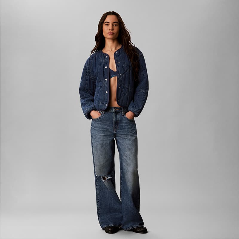 Calvin Klein JMN Джинсовый Синий Женский Синтепон Куртка - изображение 8