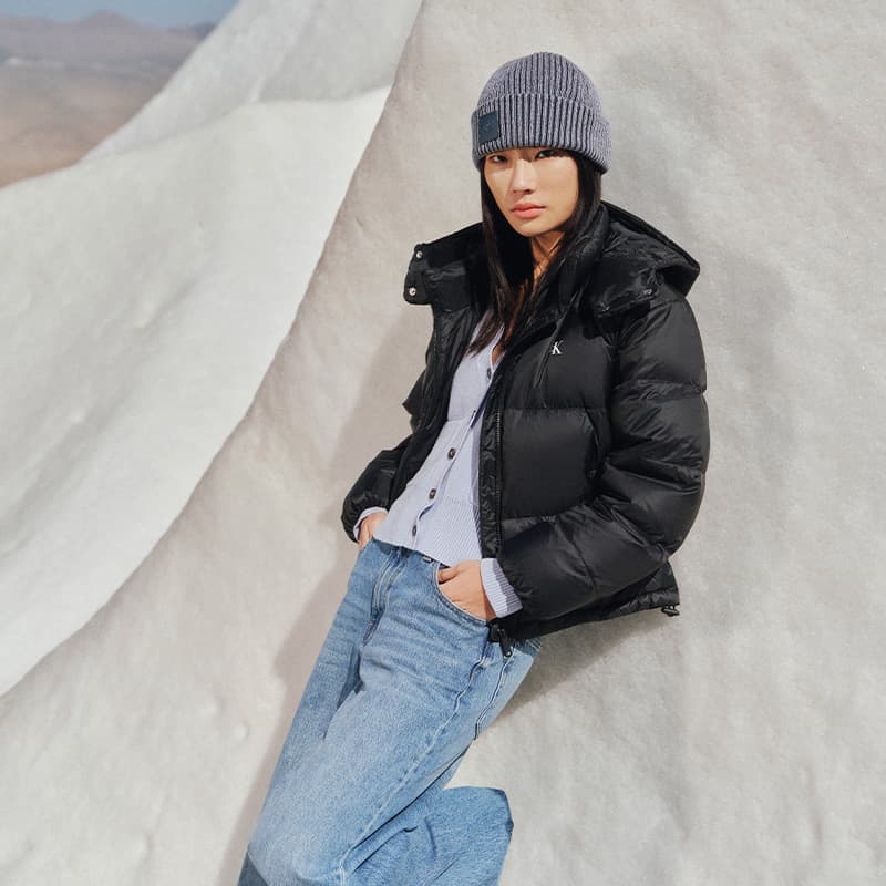 Шапка CALVIN KLEIN Хлопок Нейлон Эластан Шапки Унисекс Синий Серый - изображение 4
