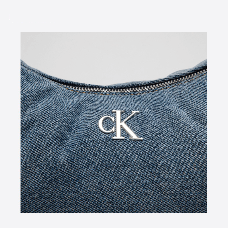 Мини-сумка Calvin Klein Ткань Сумка через плечо Средняя Женская Джинсовая Светло-Синяя - изображение 7