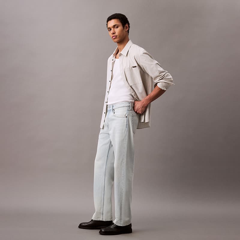 Штаны CALVIN KLEIN SS25 Джинсы Мужские Джинсовые Светло-Синие - изображение 5
