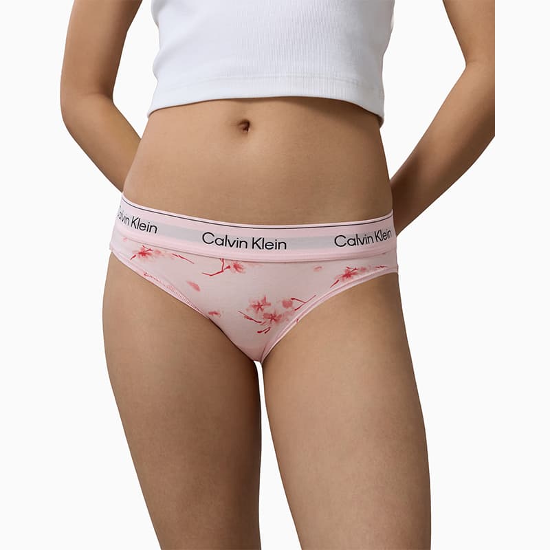 Трусы Calvin Klein 3Z0 Светло-розовый Вишневый цветок Принт Женские Трусики-бикини - изображение 7