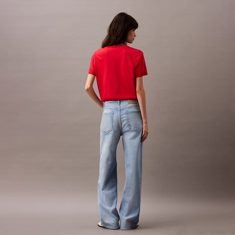 Джинсы Calvin Klein Wide Leg Version VYF Джинсы Светло-Синие Женские - изображение 3