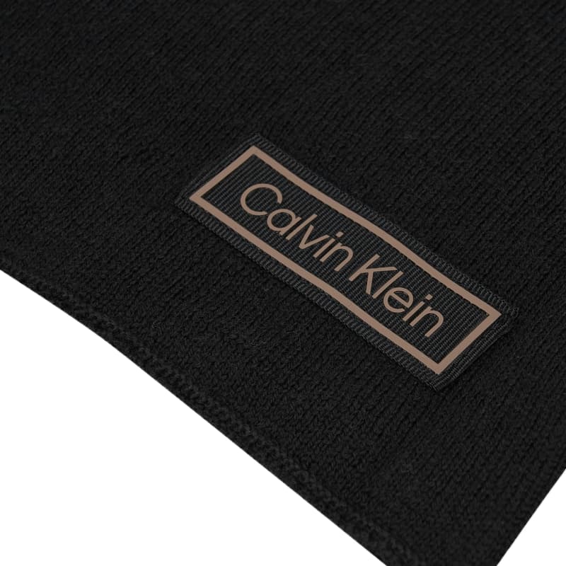 Шарф Calvin Klein Плюшевый шарф с круглым узором из шерсти ягненка мужской космический черный - изображение 3