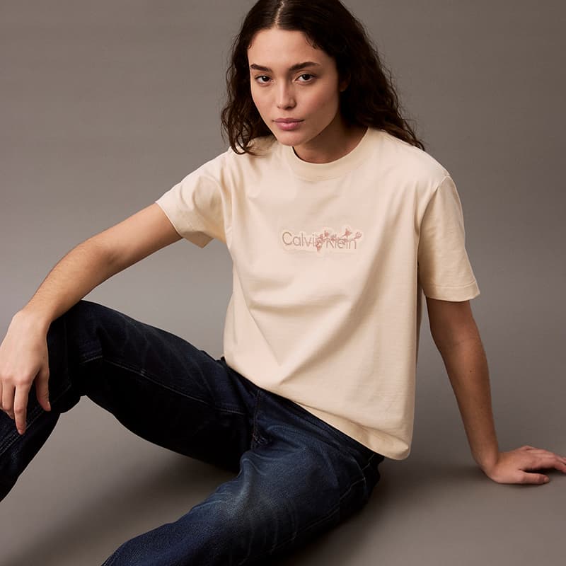 Футболка Calvin Klein T-рубашка женская C7P теплый песочный - изображение 6